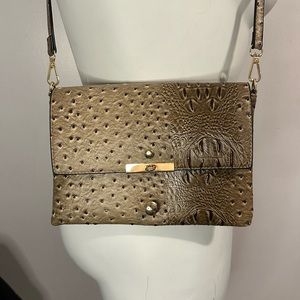 Ostrich leather shoulder bag
